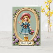 Carte d'art de Bonne Chance Fille (Fleur jaune)