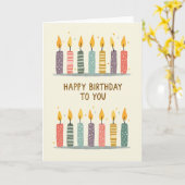 Carte d'art de bougies d'anniversaire sucrées (Fleur jaune)