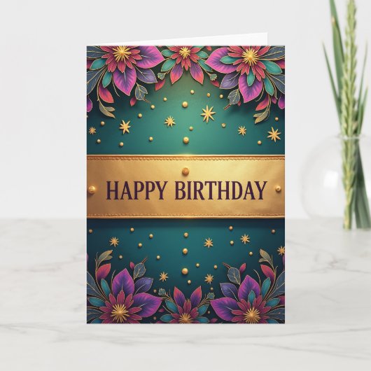 Carte d'art de célébration opulente (Devant)