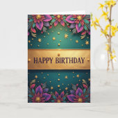 Carte d'art de célébration opulente (Fleur jaune)