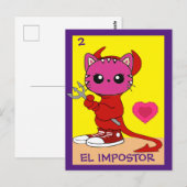 Carte d'art de chat, L'Imposteur, Carte postale (Devant / Derrière)