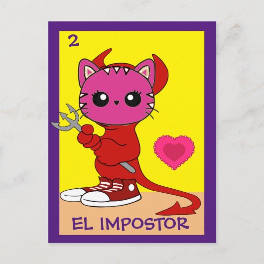 Carte d'art de chat, L'Imposteur, Carte postale (Devant)