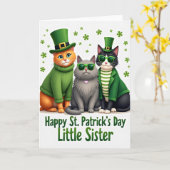 Carte d'art de chats de la Saint-Patrick (Fleur jaune)