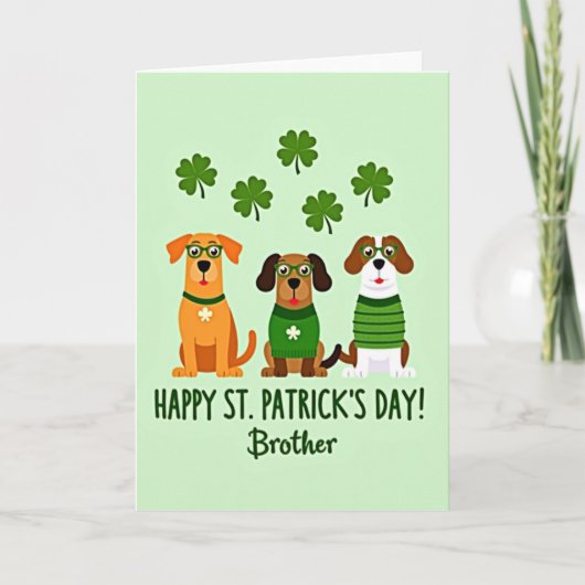Carte d'art de chien pour la Saint-Patrick (Devant)