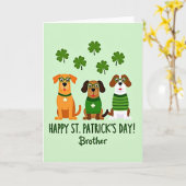 Carte d'art de chien pour la Saint-Patrick (Fleur jaune)