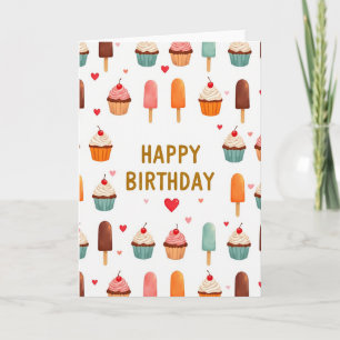 Carte d'art de confections d'anniversaire