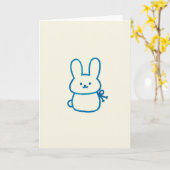 Carte d'art de créature bleue mignonne (Fleur jaune)