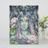 Carte d'art de fantaisie de fée de lys de nymphe d (Debout devant)