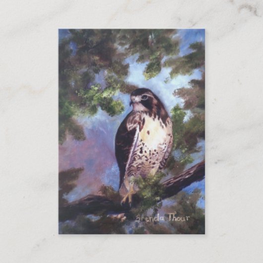 Carte d'art de faucon coupée la queue par rouge (Devant)