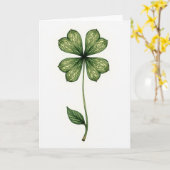 Carte d'art de feuillage chanceux (Fleur jaune)
