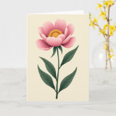 Carte d'art de fleur de cerisier rose (Fleur jaune)