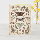 Carte d'art de fleurs et de feuillage de papillons (Fleur jaune)