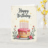 Carte d'art de gâteau de célébration (Fleur jaune)