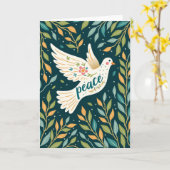 Carte d'art de la colombe paisible (Fleur jaune)