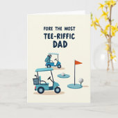 Carte d'art de la fête des pères de golf (Fleur jaune)