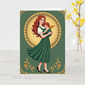 Carte d'art de la mère et de l'enfant (Fleur jaune)