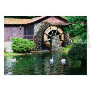 Carte d'art de la roue d'eau Canard Pond Nature