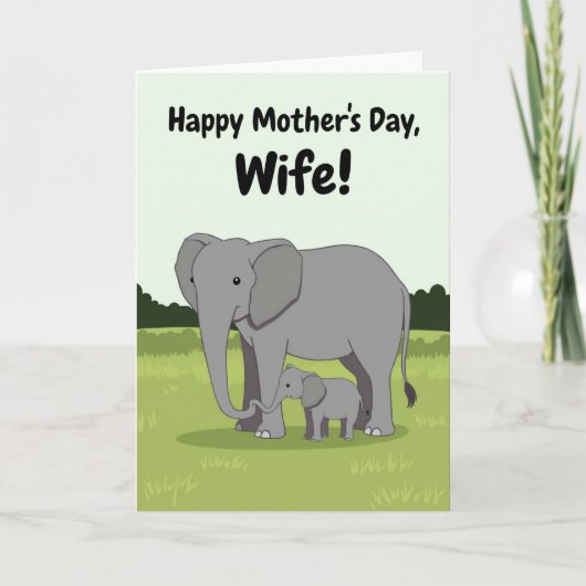 Carte d'art de l'amour de l'éléphant doux (Devant)