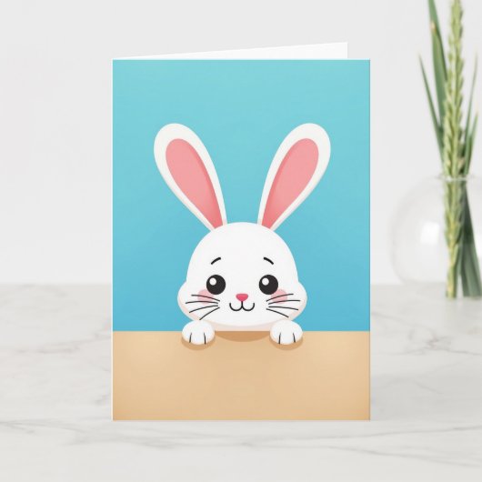 Carte d'art de lapin amical (Devant)