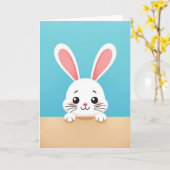 Carte d'art de lapin amical (Fleur jaune)