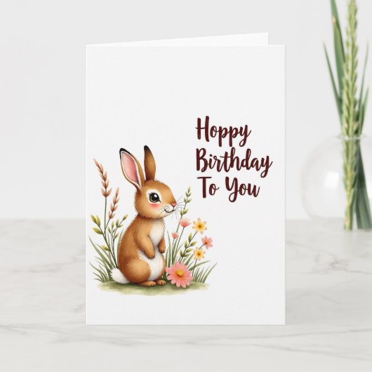 Carte d'art de lapin joyeux (Devant)