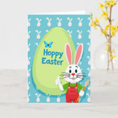 Carte d'art de lapin printanier heureux (Fleur jaune)