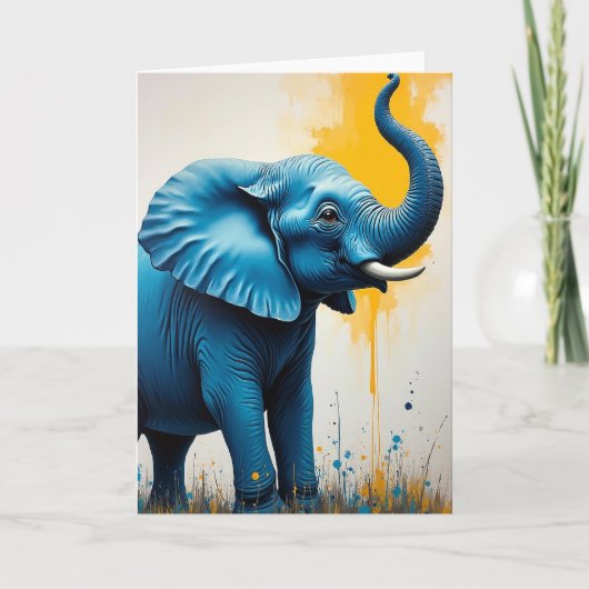 Carte d'art de l'éléphant festif (Devant)