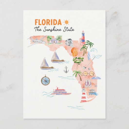 Carte d'art de l'état de Floride (Devant)
