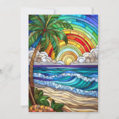 Carte d'art de l'île au coucher du soleil d'Aloha (Devant)