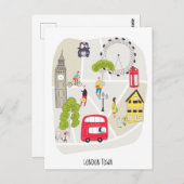 Carte d'art de Londres Caractéristiques de repère (Devant / Derrière)