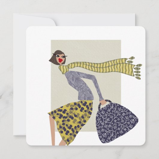 Carte d'art de mode chic de la saison automnale Mi (Devant)