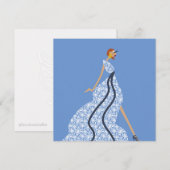 Carte d'art de mode glamour Blue Rhythm Muse (Devant / Derrière)