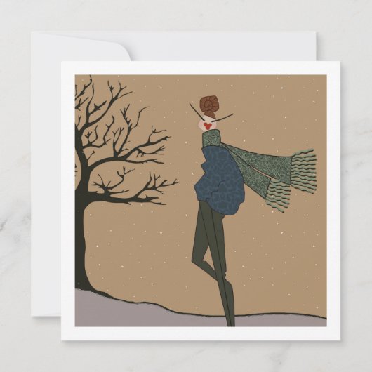 Carte d'art de mode pour les vacances d'hiver enne (Devant)