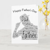 Carte d'art de mots pour la Fête des pères (Fleur jaune)