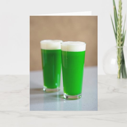 Carte d'art de mousse de boissons verts (Devant)