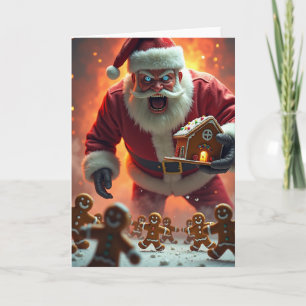 Carte d'art de Noël avec personnage en colère
