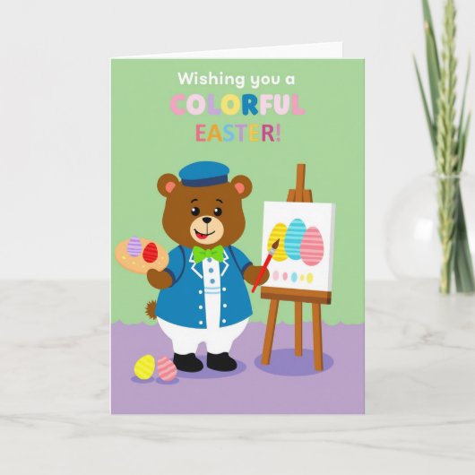 Carte d'art de Pâques en or faux (Devant)