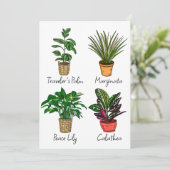 Carte d'art de plantes de maison dessinées à la ma (Debout devant)