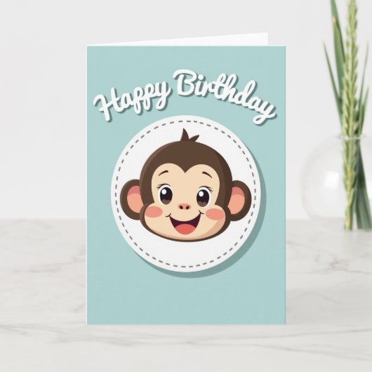 Carte d'art de singe joyeux (Devant)