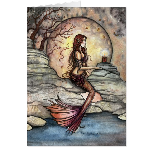 Carte d'art de sirène de lagon tranquille (Devant)