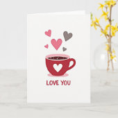 Carte d'art de tasse Love You (Fleur jaune)