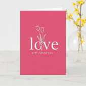 Carte d'art de tulipe d'amour fuchsia (Fleur jaune)