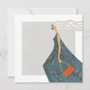 Carte d'art d'illustration de femme élégante amatr