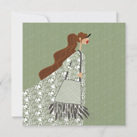 Carte d'art d'illustration de look boho d'été indi (Devant)