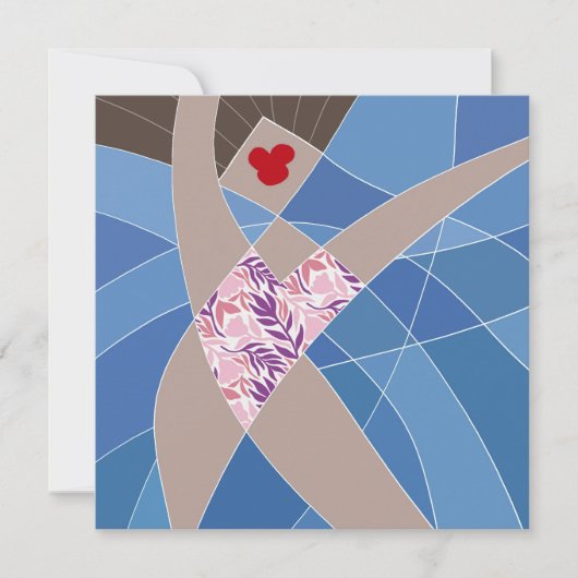 Carte d'art d'illustration de mode de maillot de b (Devant)