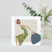 Carte d'art d'illustration de mode estivale Chic D (Debout devant)