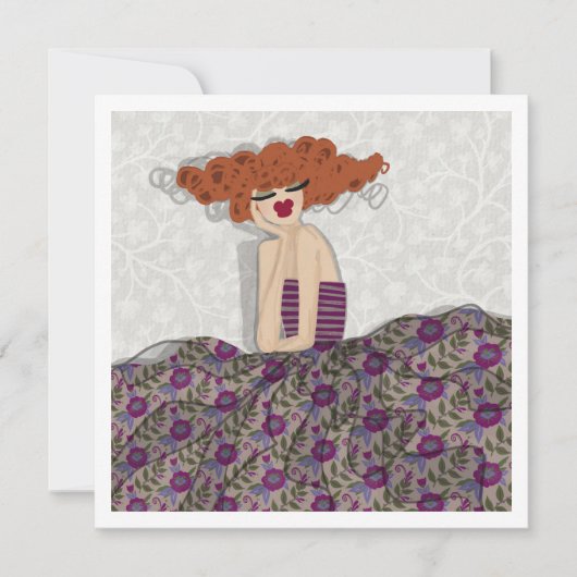 Carte d'art d'illustration de mode florale de fée  (Devant)