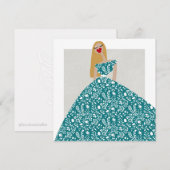 Carte d'art d'illustration de mode glamour avec ro (Devant / Derrière)