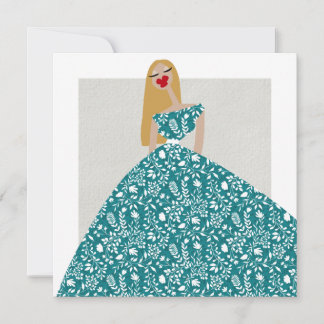 Carte d'art d'illustration de mode glamour de robe