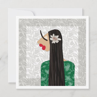 Carte d'art d'illustration de mode Trendy Girl 1
